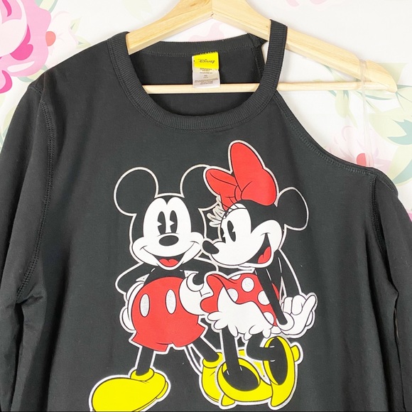 NEW Disney Black Mickey Minnie Mouse Sweater XL - Picture 3 of 8